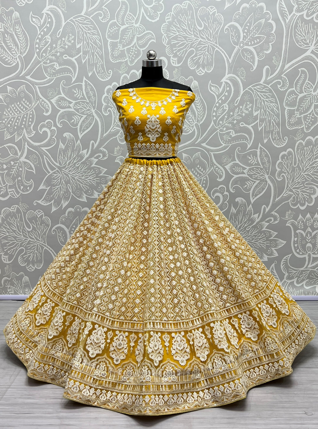 Designer Net Lehenga with Embroidery & Sequence Work | Perfect for Weddings & Special Events