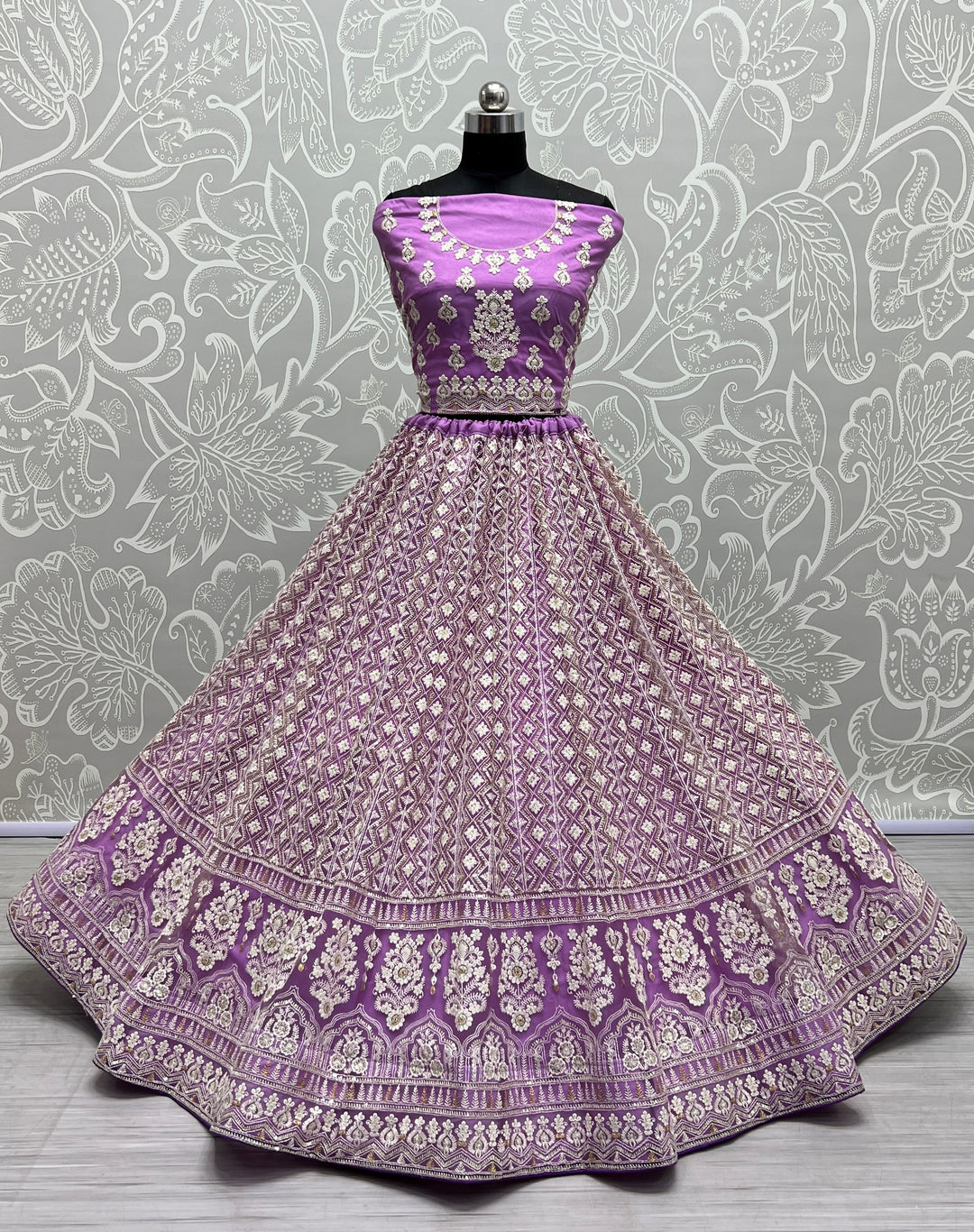 Designer Net Lehenga with Embroidery & Sequence Work | Perfect for Weddings & Special Events