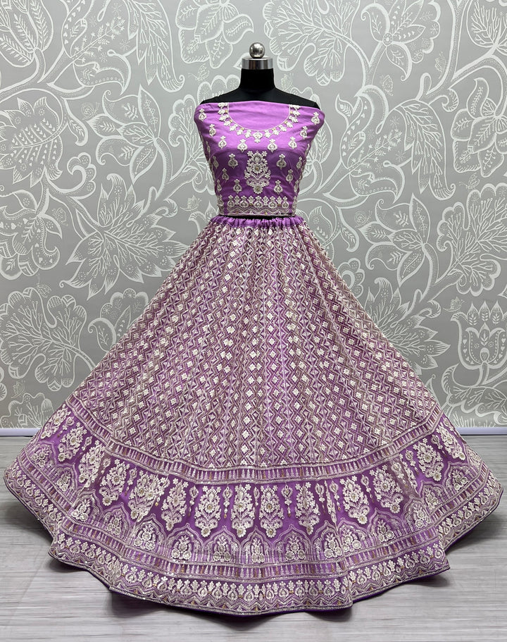 Designer Net Lehenga with Embroidery & Sequence Work | Perfect for Weddings & Special Events