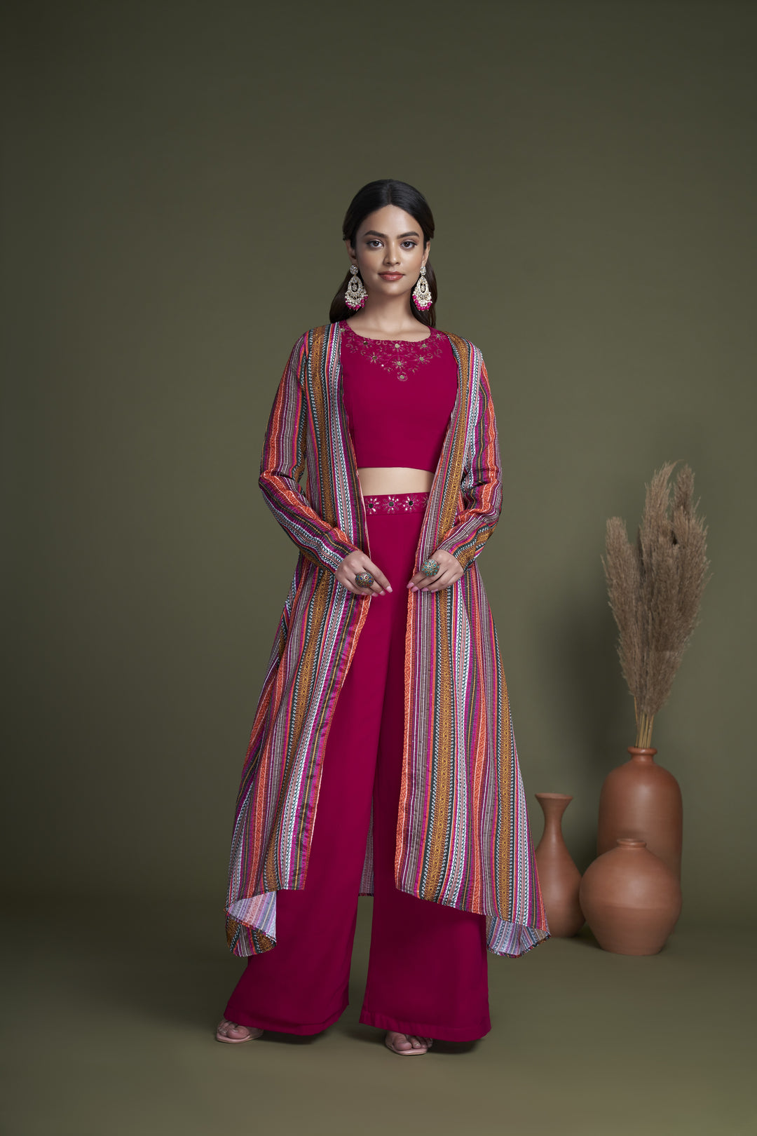 Pink Georgette Plazzo Suit | Perfect for Festive Wear