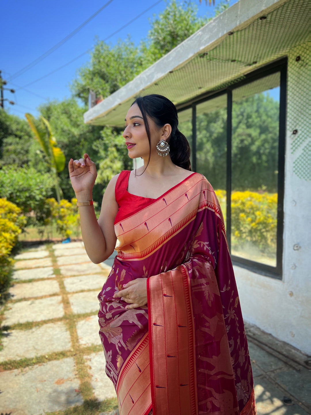 Elegant Soft-Silk Saree | Woven Paithani Designer for Special Events