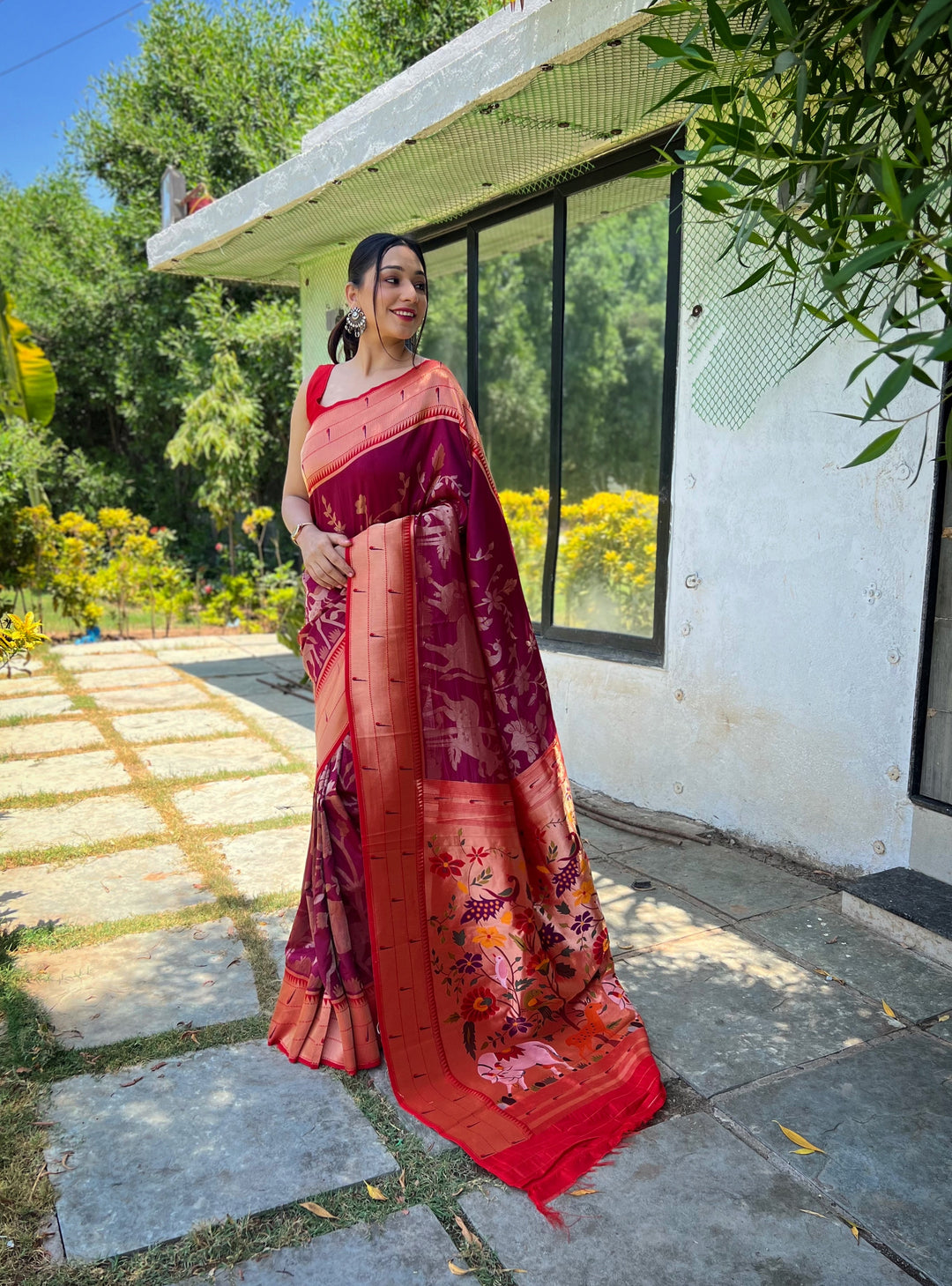 Elegant Soft-Silk Saree | Woven Paithani Designer for Special Events