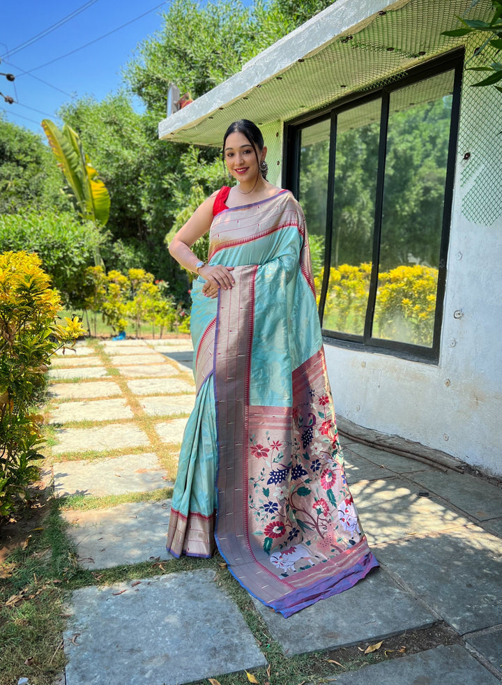 Elegant Soft-Silk Saree | Woven Paithani Designer for Special Events