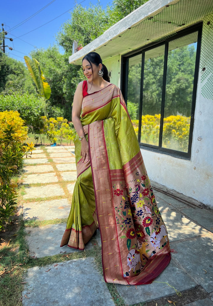 Elegant Soft-Silk Saree | Woven Paithani Designer for Special Events