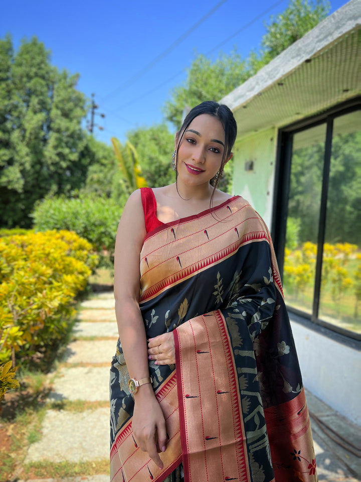 Elegant Soft-Silk Saree | Woven Paithani Designer for Special Events