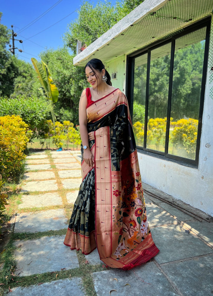 Elegant Soft-Silk Saree | Woven Paithani Designer for Special Events