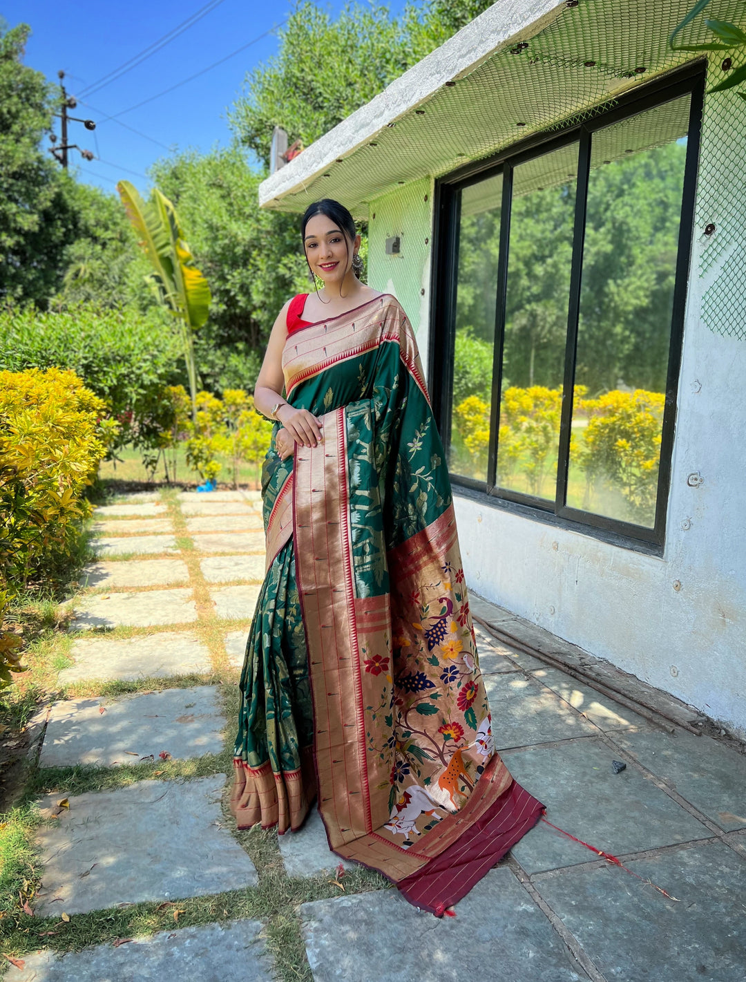 Elegant Soft-Silk Saree | Woven Paithani Designer for Special Events