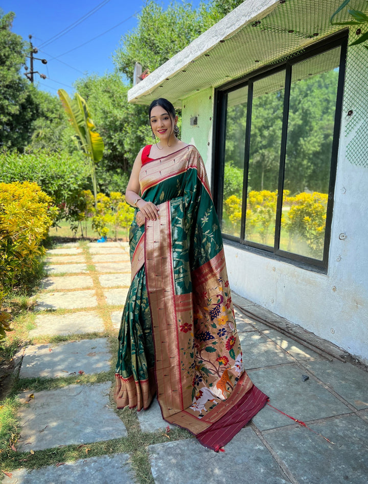 Elegant Soft-Silk Saree | Woven Paithani Designer for Special Events