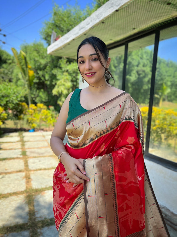 Elegant Soft-Silk Saree | Woven Paithani Designer for Special Events