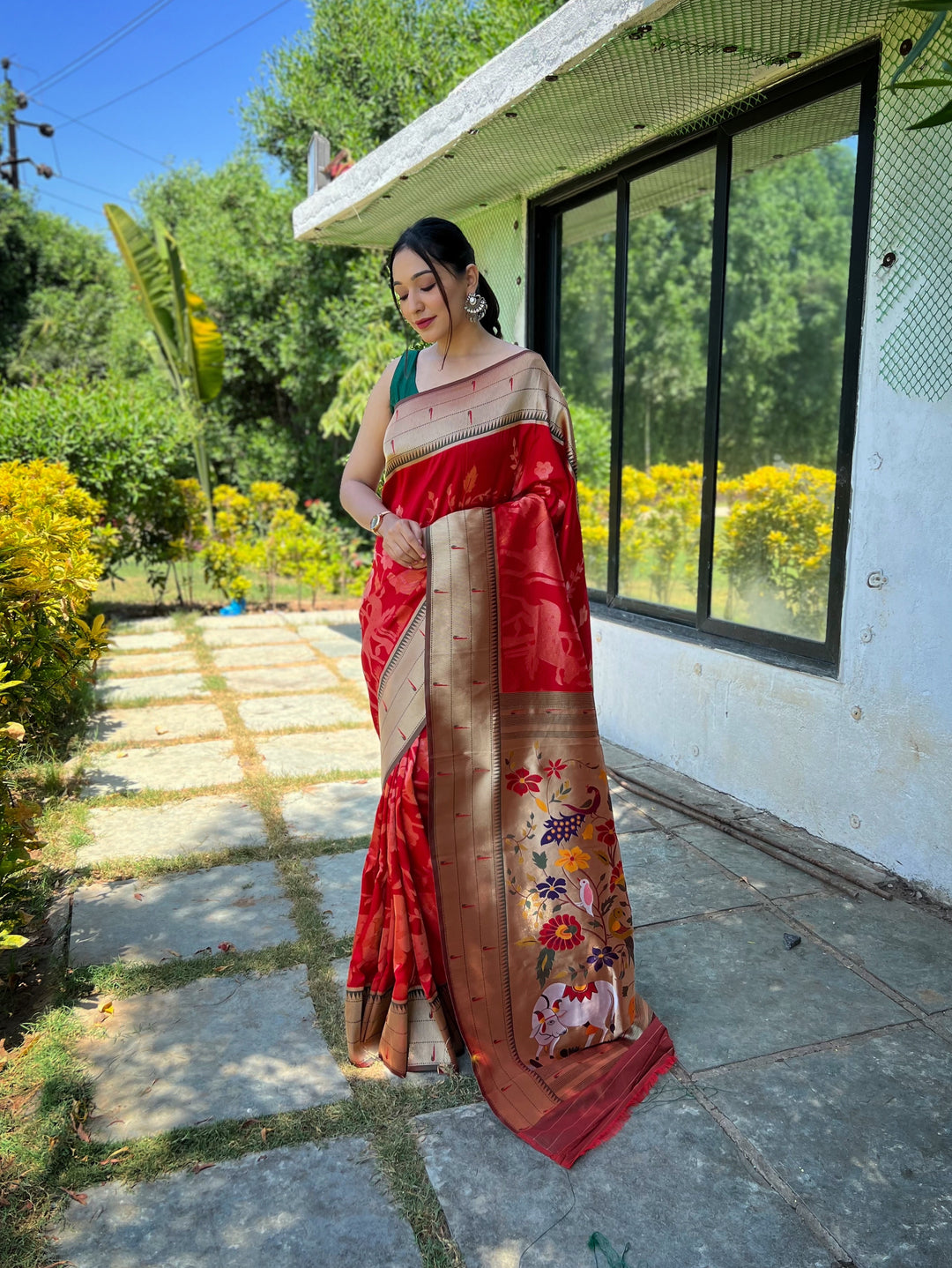 Elegant Soft-Silk Saree | Woven Paithani Designer for Special Events