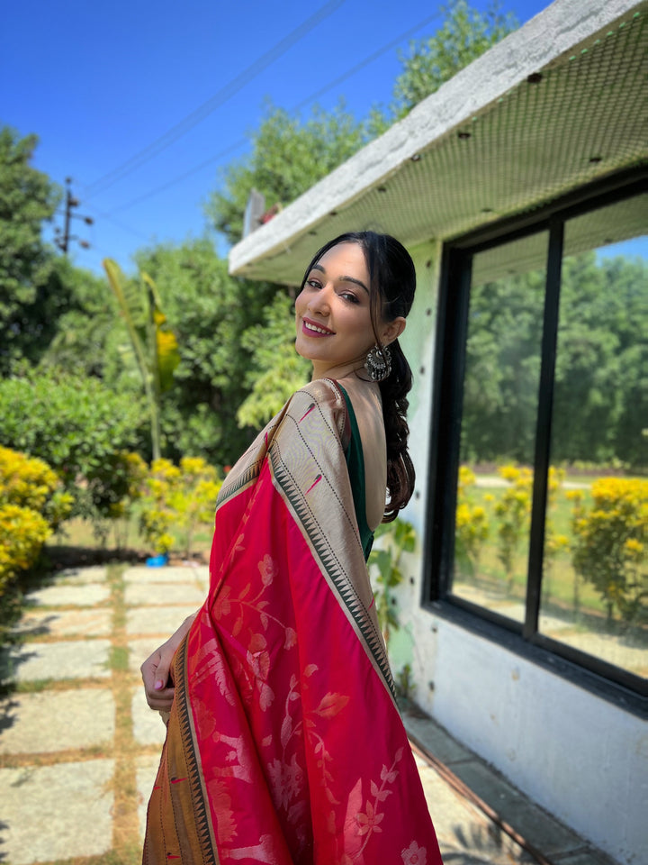 Elegant Soft-Silk Saree | Woven Paithani Designer for Special Events