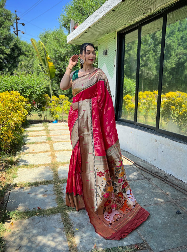 Elegant Soft-Silk Saree | Woven Paithani Designer for Special Events