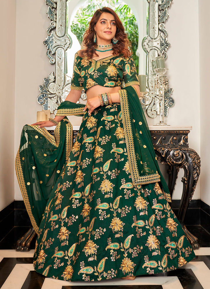 Designer Art-Silk Lehenga with Sequins & Thread Work | Perfect for Weddings & Parties