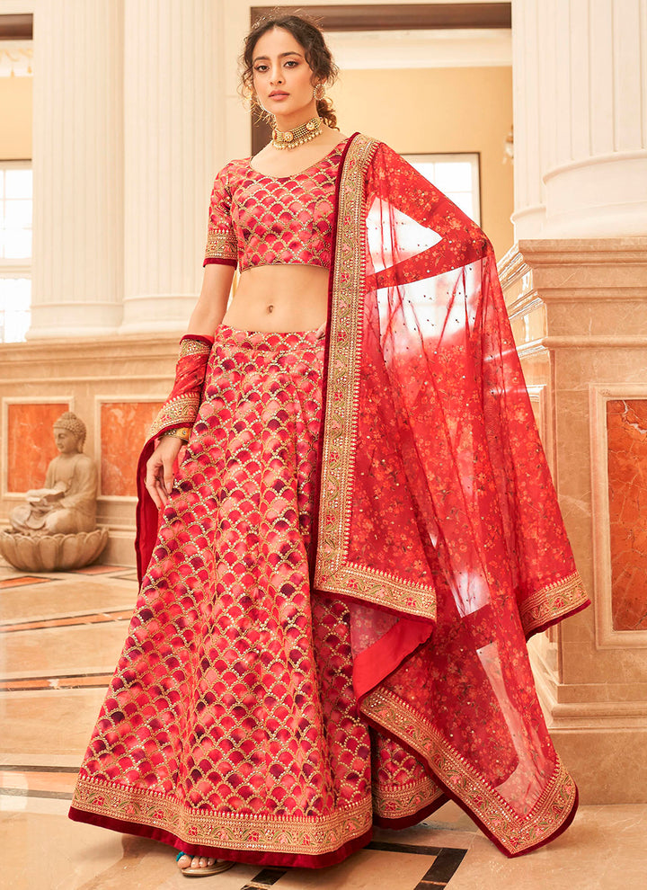 Designer Art-Silk Lehenga | Thread & Sequins Embroidery for Special Events