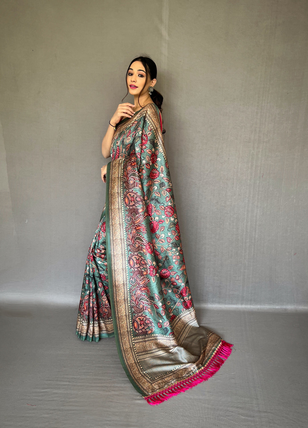 Elegant Kalamkari Soft-Silk Saree | Perfect for Weddings & Festivities