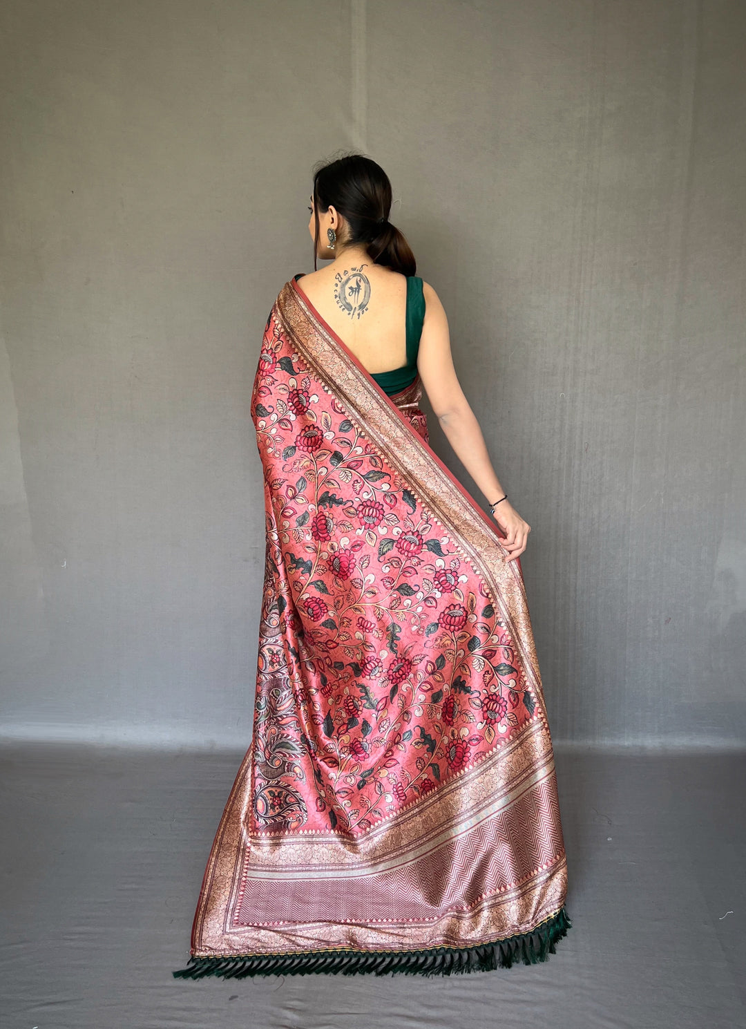 Elegant Kalamkari Soft-Silk Saree | Perfect for Weddings & Festivities