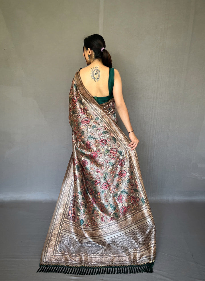 Elegant Kalamkari Soft-Silk Saree | Perfect for Weddings & Festivities