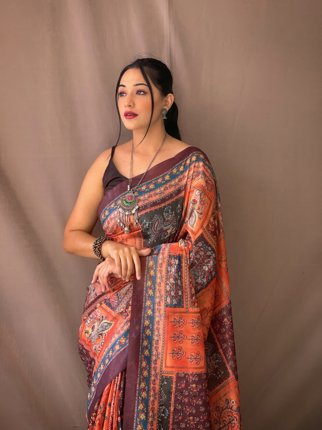 Kalamkari Cotton Saree | Traditional Printed Fabric for Special Events