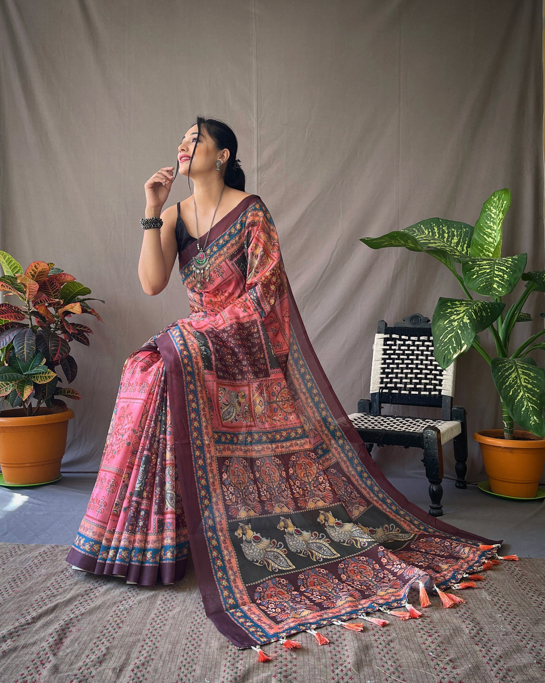 Kalamkari Cotton Saree | Traditional Printed Fabric for Special Events