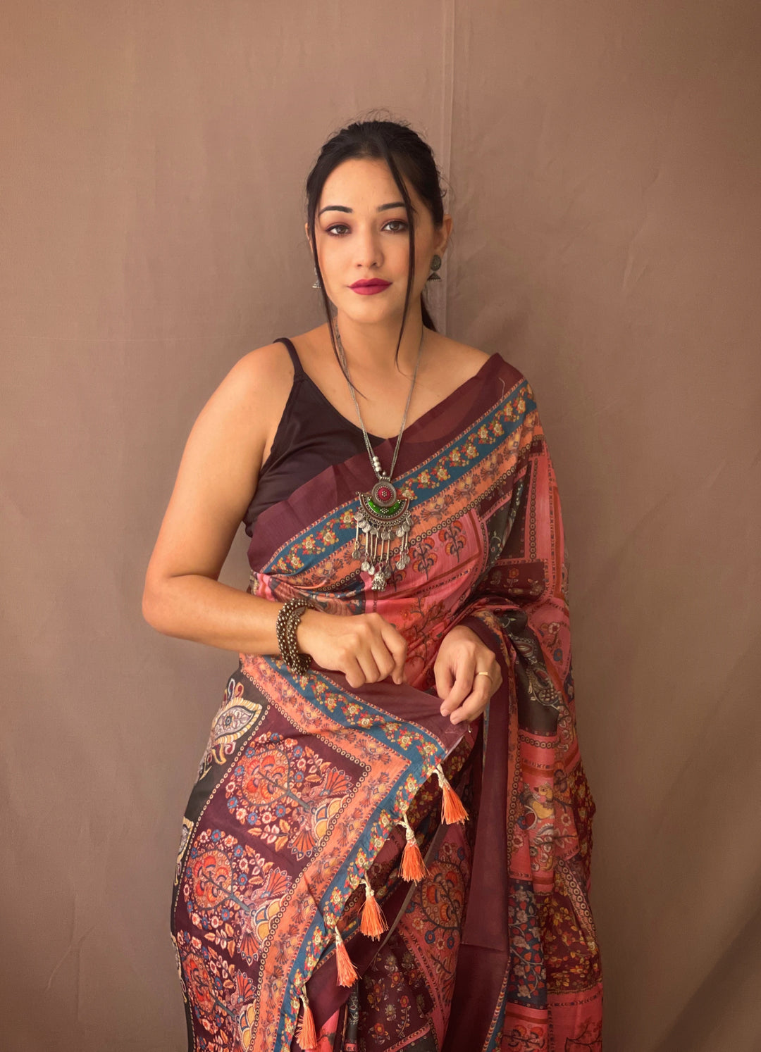 Kalamkari Cotton Saree | Traditional Printed Fabric for Special Events