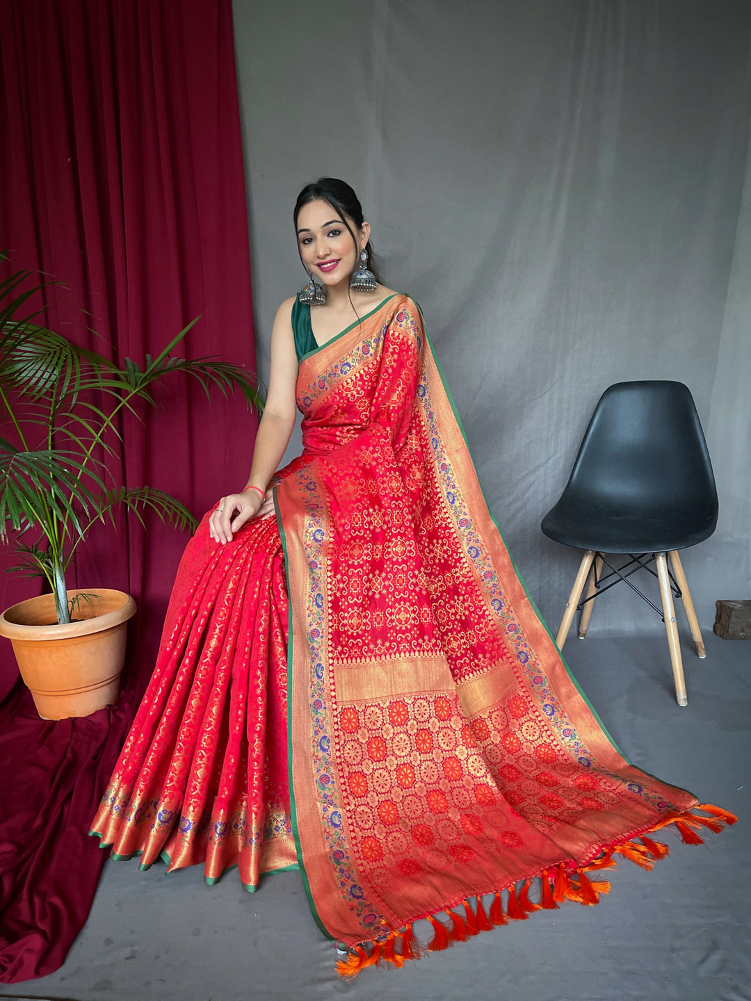 Patola Silk Meenakari Designer Saree for Special Events | Traditional Elegance