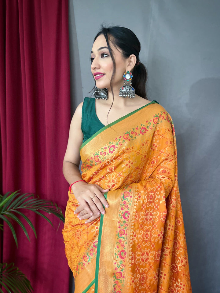 Patola Silk Meenakari Designer Saree for Special Events | Traditional Elegance