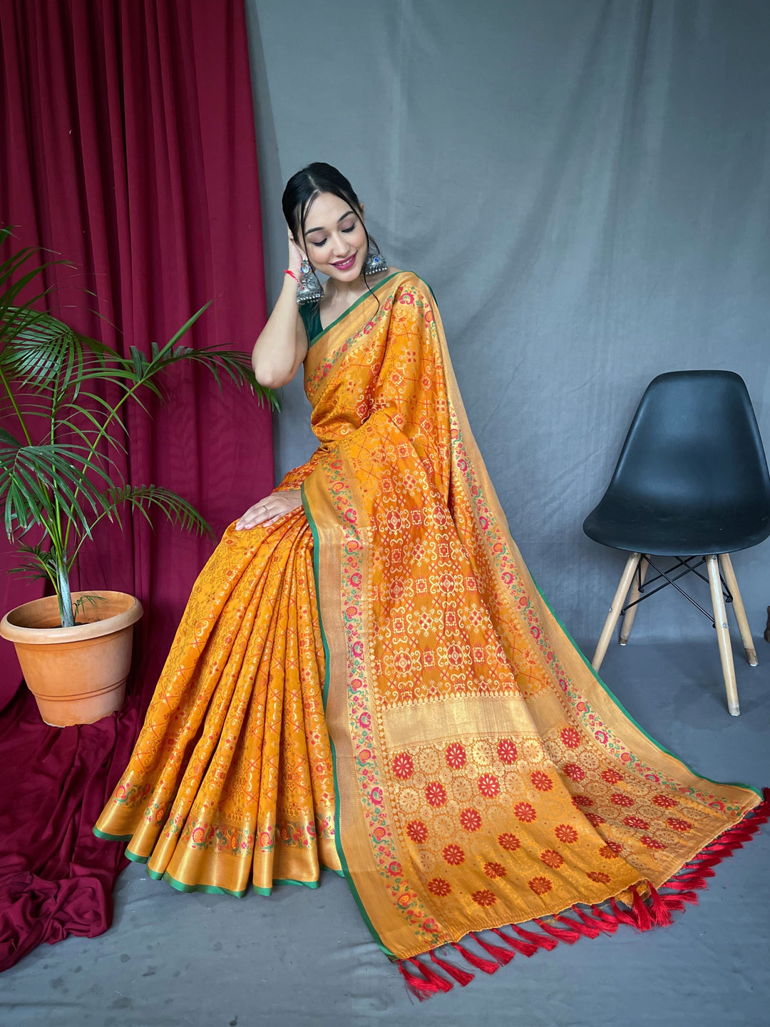 Patola Silk Meenakari Designer Saree for Special Events | Traditional Elegance