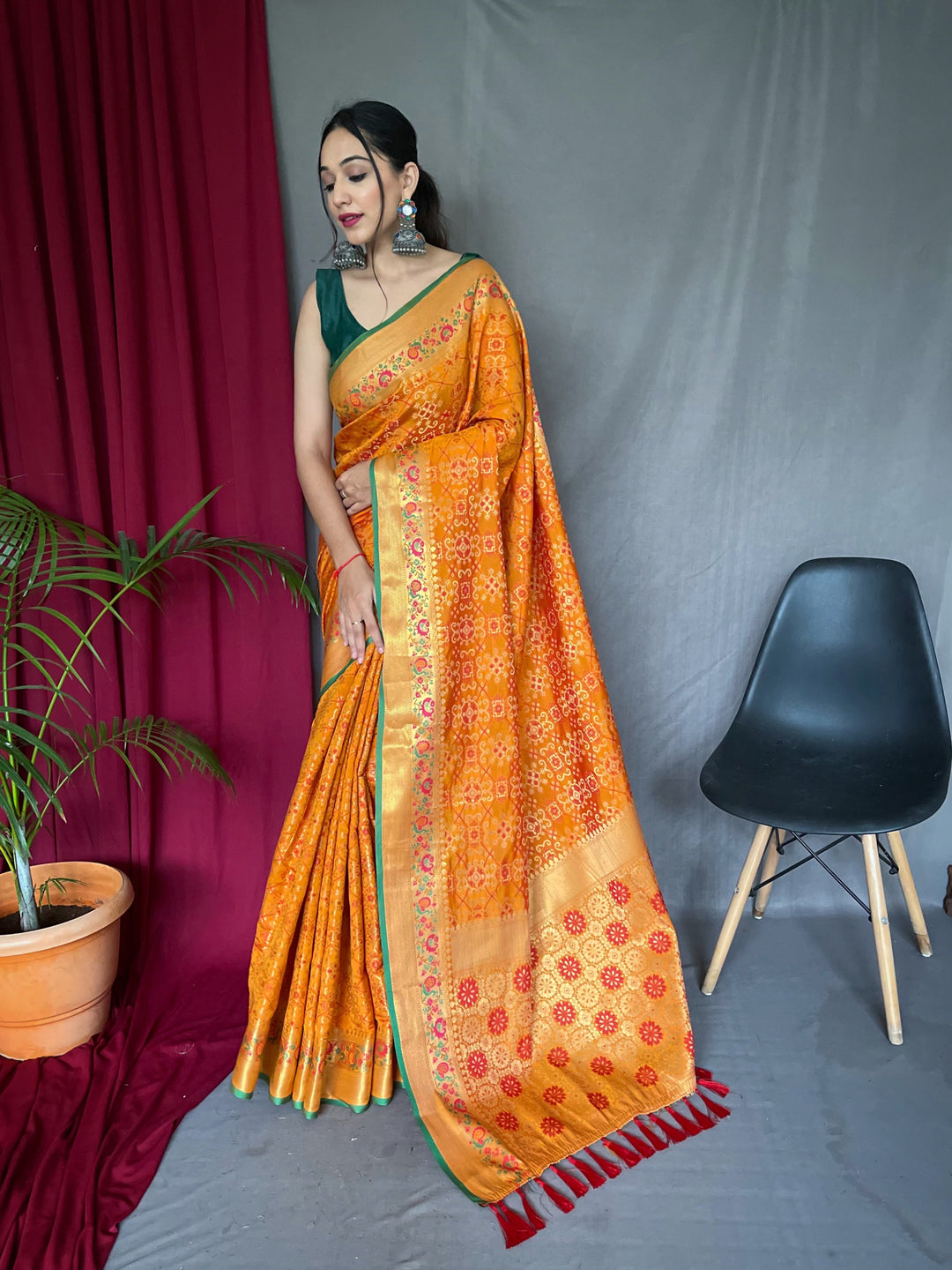 Patola Silk Meenakari Designer Saree for Special Events | Traditional Elegance