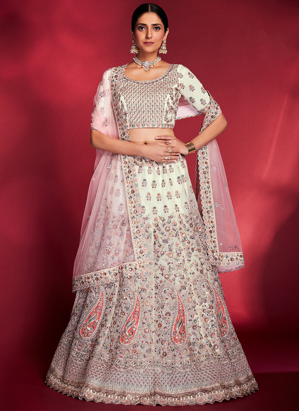 Soft Silk Dori & Sequins Embroidered Lehenga | Perfect for Weddings & Events