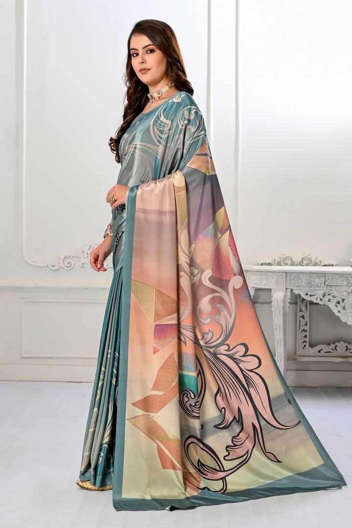 Designer Digital Printed Crepe Silk Saree | Perfect for Weddings & Festive Events