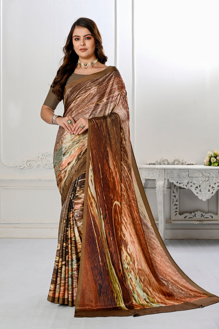 Designer Digital Printed Crepe Silk Saree | Perfect for Weddings & Festive Events