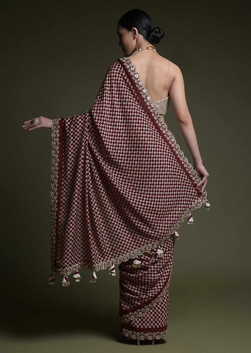 Designer Printed Chinon Saree with Art-Silk Blouse | Perfect for Weddings & Festivals