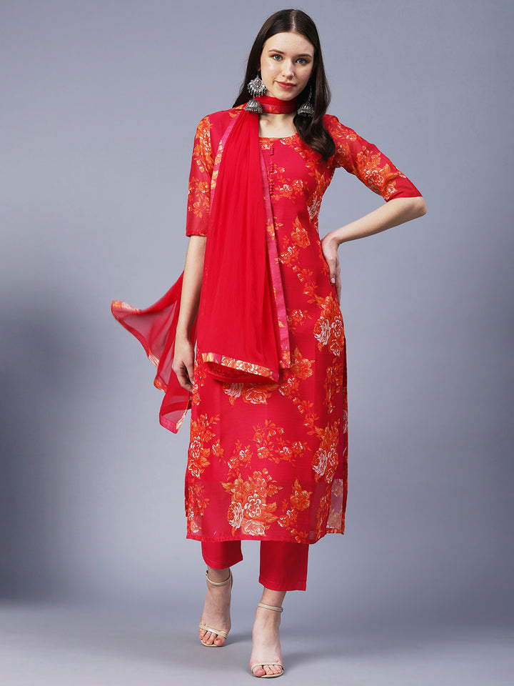 Orange Rayon Salwar kameez | Festive Elegance