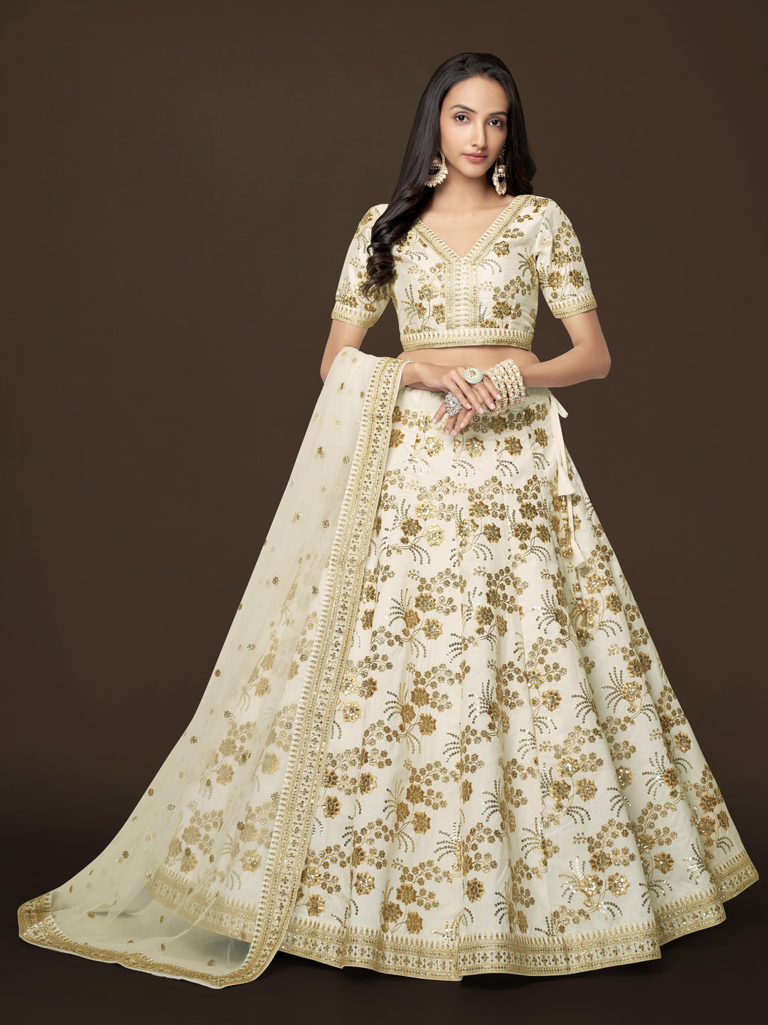 Elegant Slub Silk Lehenga with Dupatta | A Stylish and Sophisticated Choice