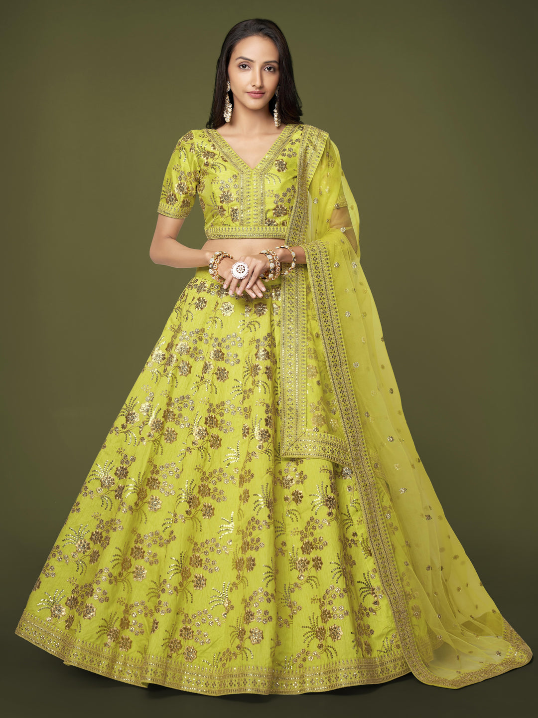 Elegant Slub Silk Lehenga with Dupatta | A Stylish and Sophisticated Choice