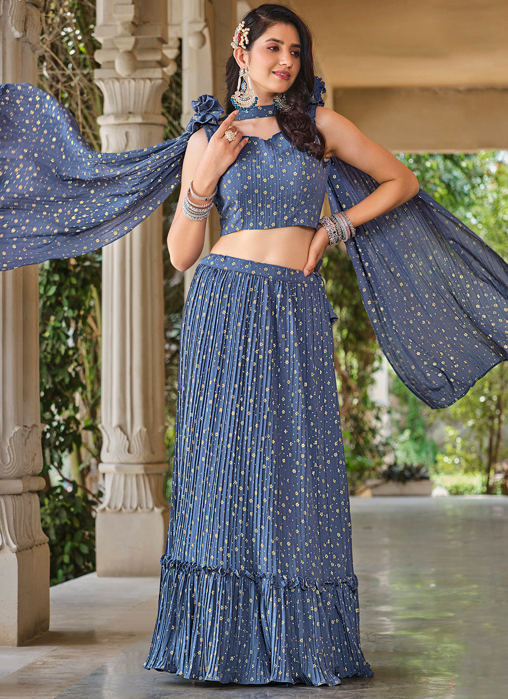 Radiant Gray Georgette Lehenga with Gray Dupatta | An Exclusive Designer Masterpiece