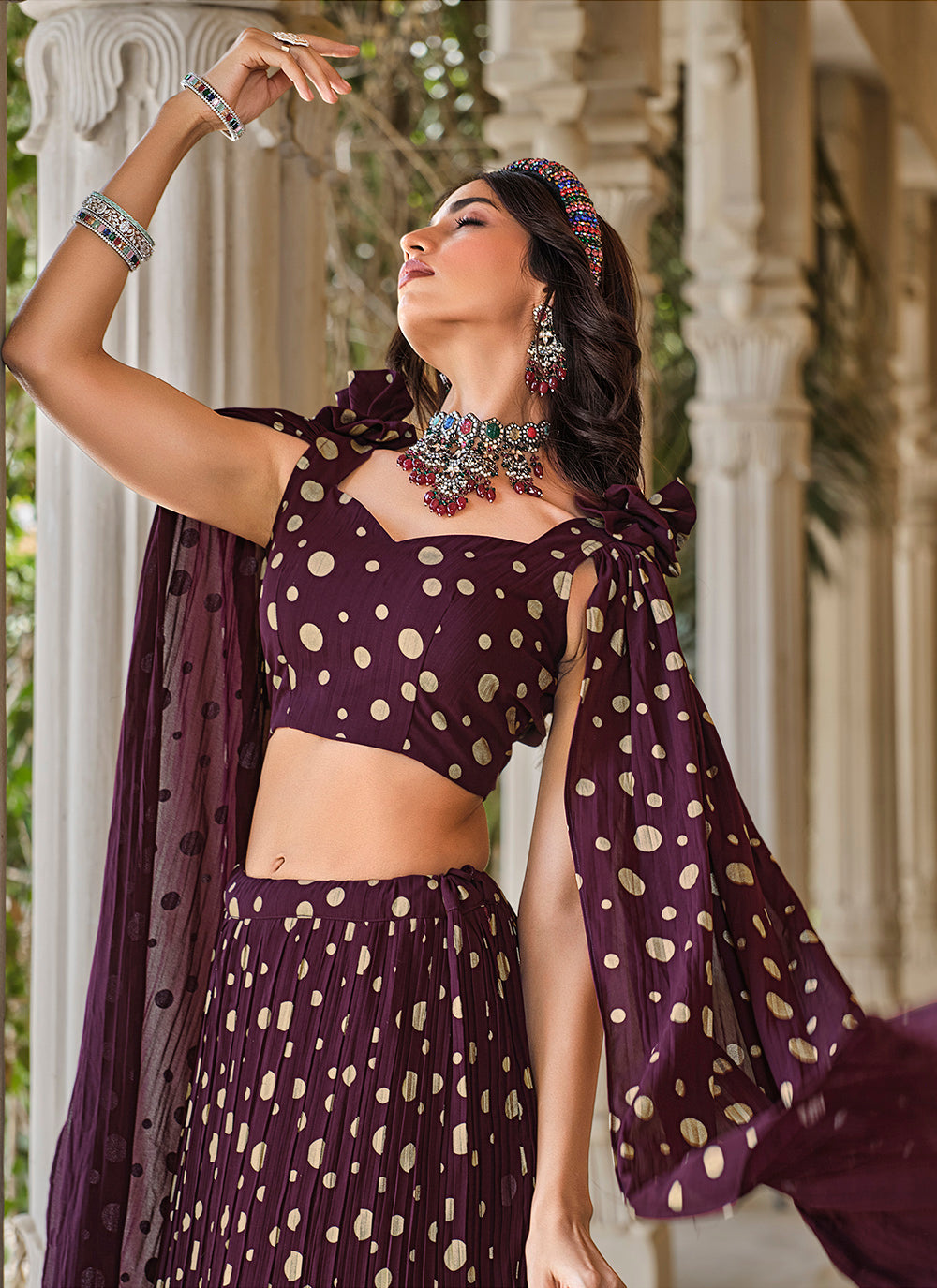 Charming Purple Georgette Lehenga with Purple Dupatta | Perfect for Weddings and Celebrations