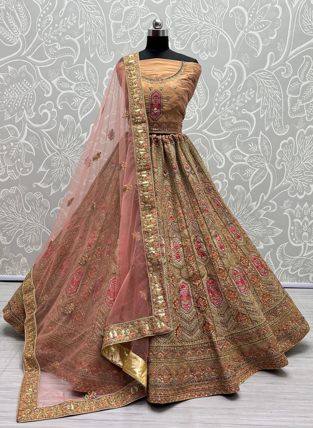 Stunning Bridal Net Lehenga with Dupatta | An Exclusive Designer Masterpiece