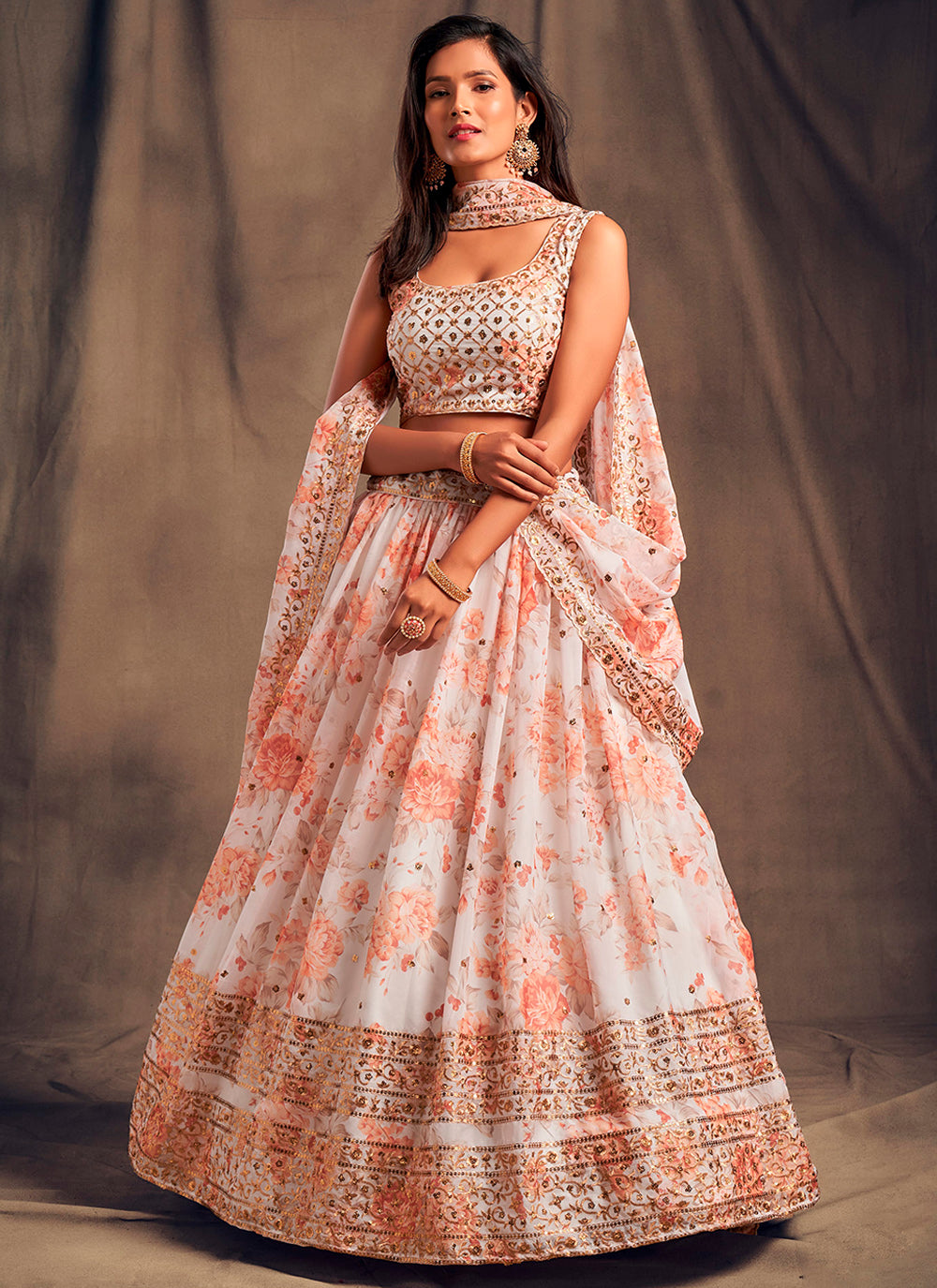 Sophisticated Organza Lehenga with Dupatta | Elegance Redefined for Brides