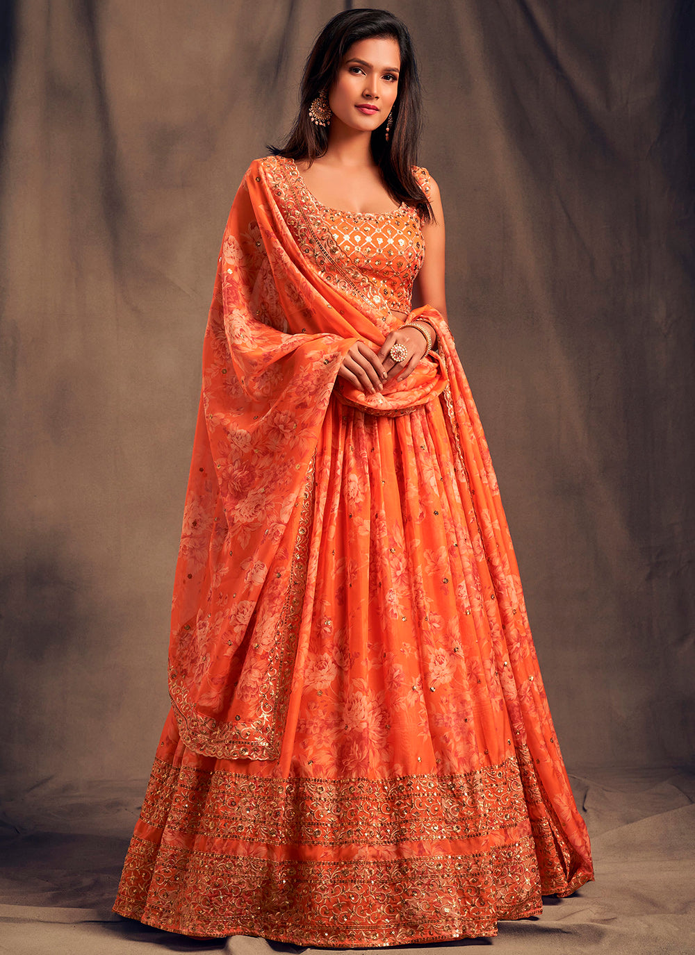 Sophisticated Organza Lehenga with Dupatta | Elegance Redefined for Brides