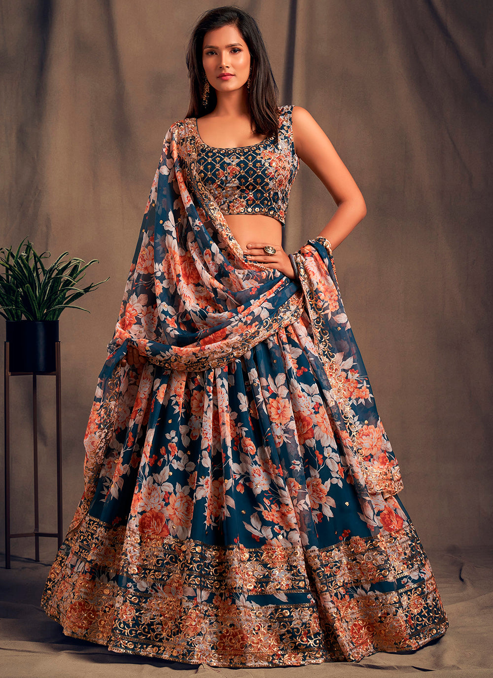 Sophisticated Organza Lehenga with Dupatta | Elegance Redefined for Brides