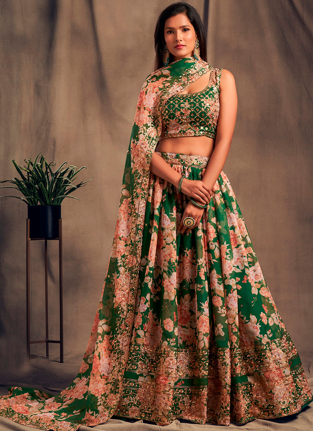 Sophisticated Organza Lehenga with Dupatta | Elegance Redefined for Brides