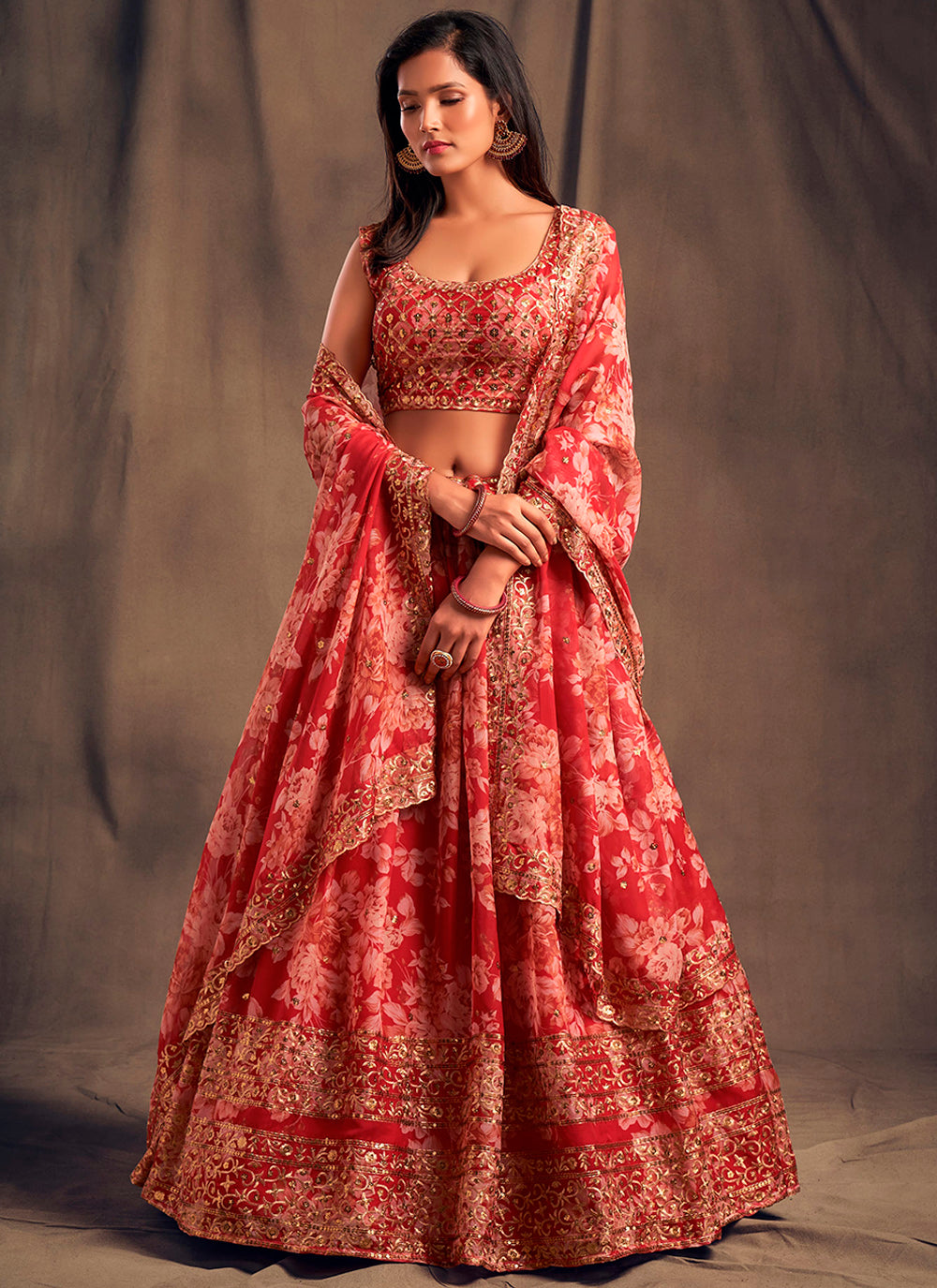 Sophisticated Organza Lehenga with Dupatta | Elegance Redefined for Brides