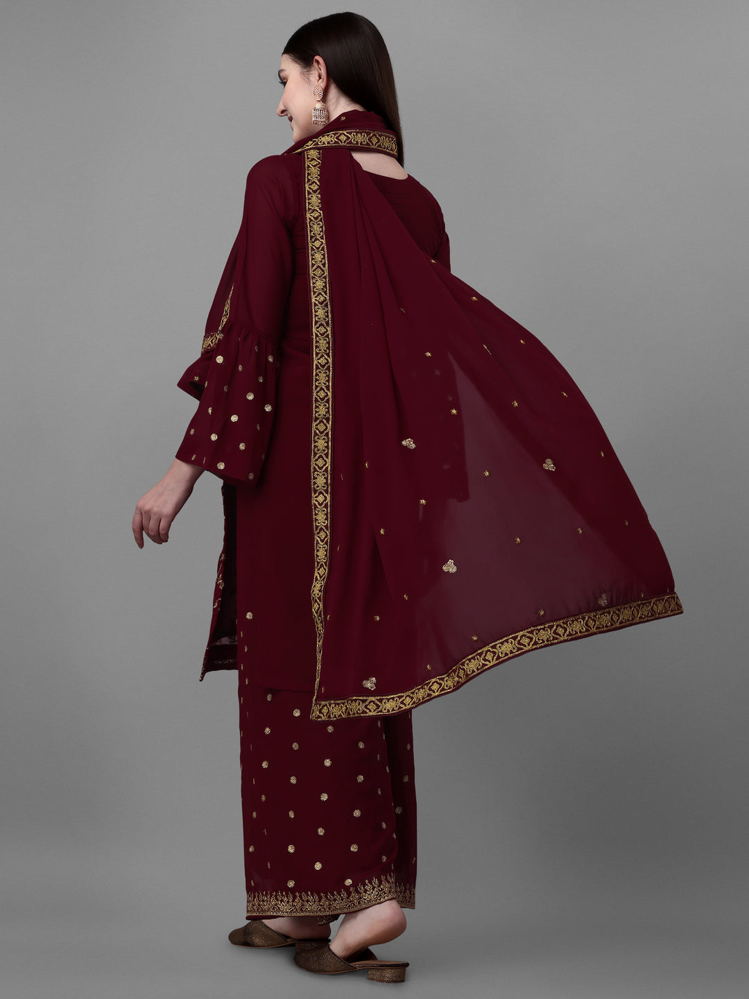 Designer Embroidered Salwar Kameez | Faux-Georgette | Full Sleeve | Party Wear