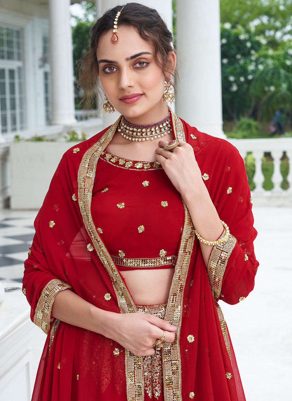 Stunning Faux Georgette Lehenga with Dupatta | An Exclusive Designer Masterpiece