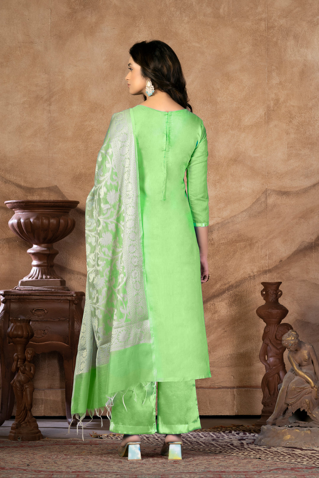 Banarasi Silk Salwar Kameez | Wevon Jacquard Designer for Special Events