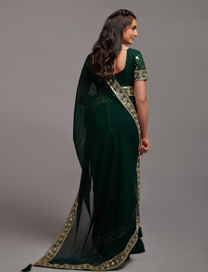 Chiffon Saree with Jari & Sequins | Elegant Bridal Fabric for Special Events