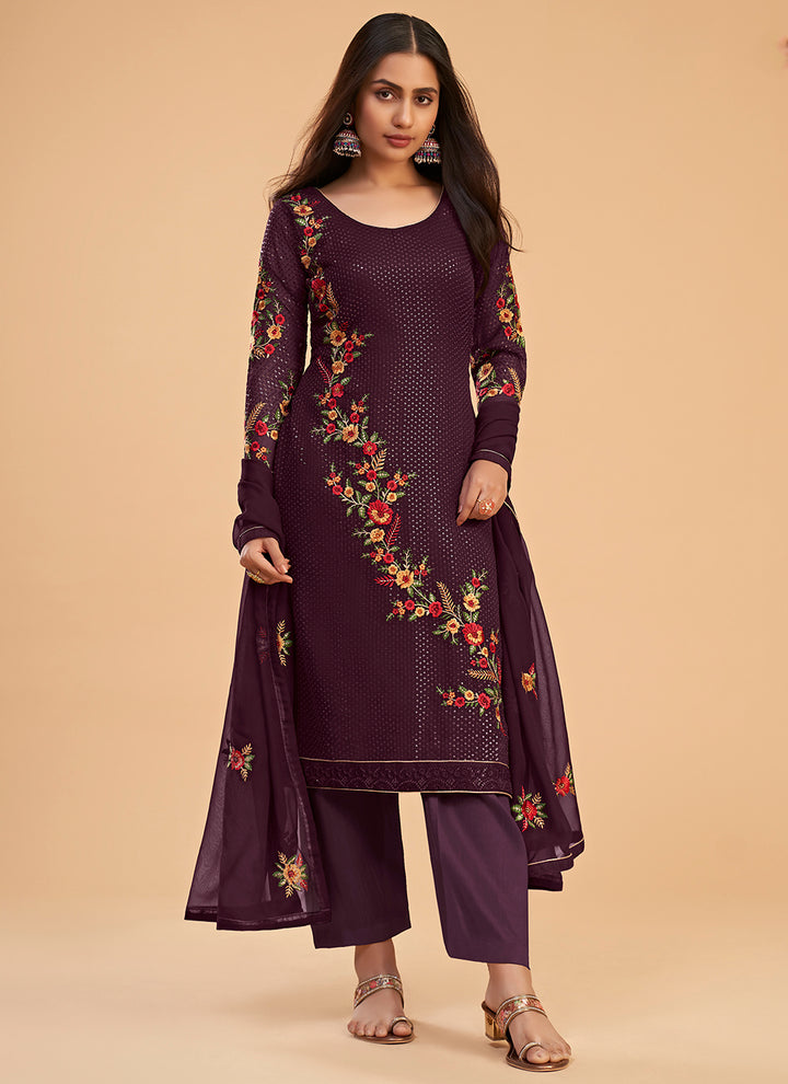 Georgette Salwar Kameez | Elegant Multi-Thread & Embroidery for Events