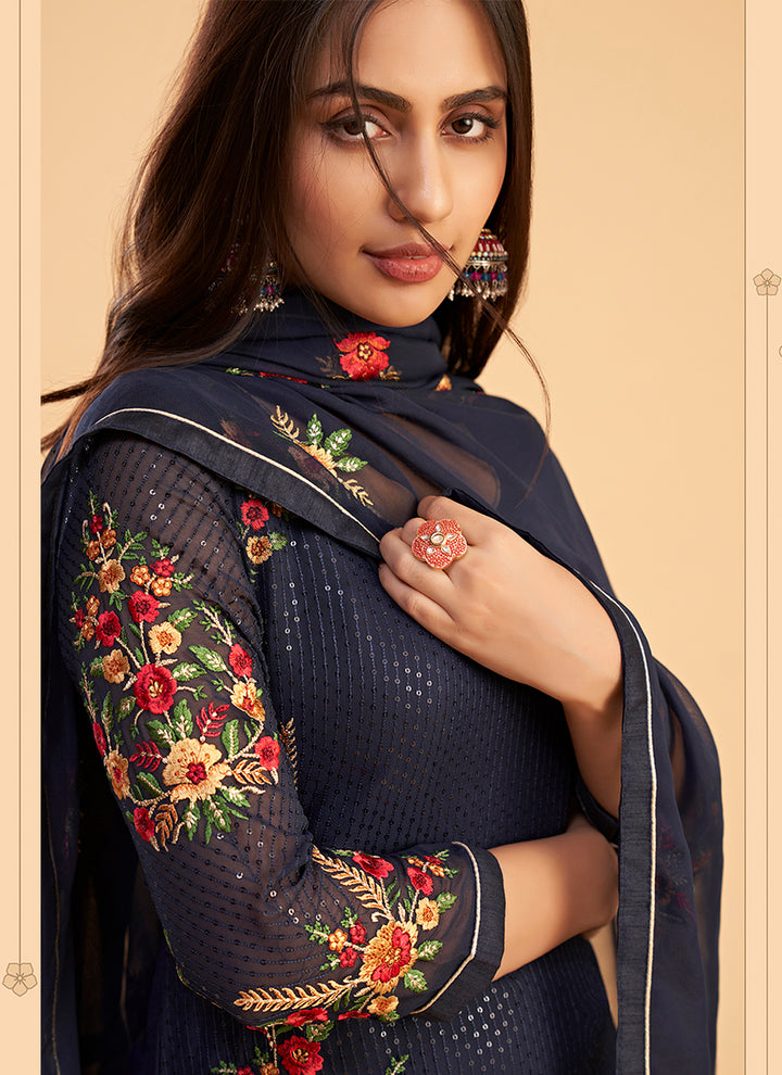 Georgette Salwar Kameez | Elegant Multi-Thread & Embroidery for Events