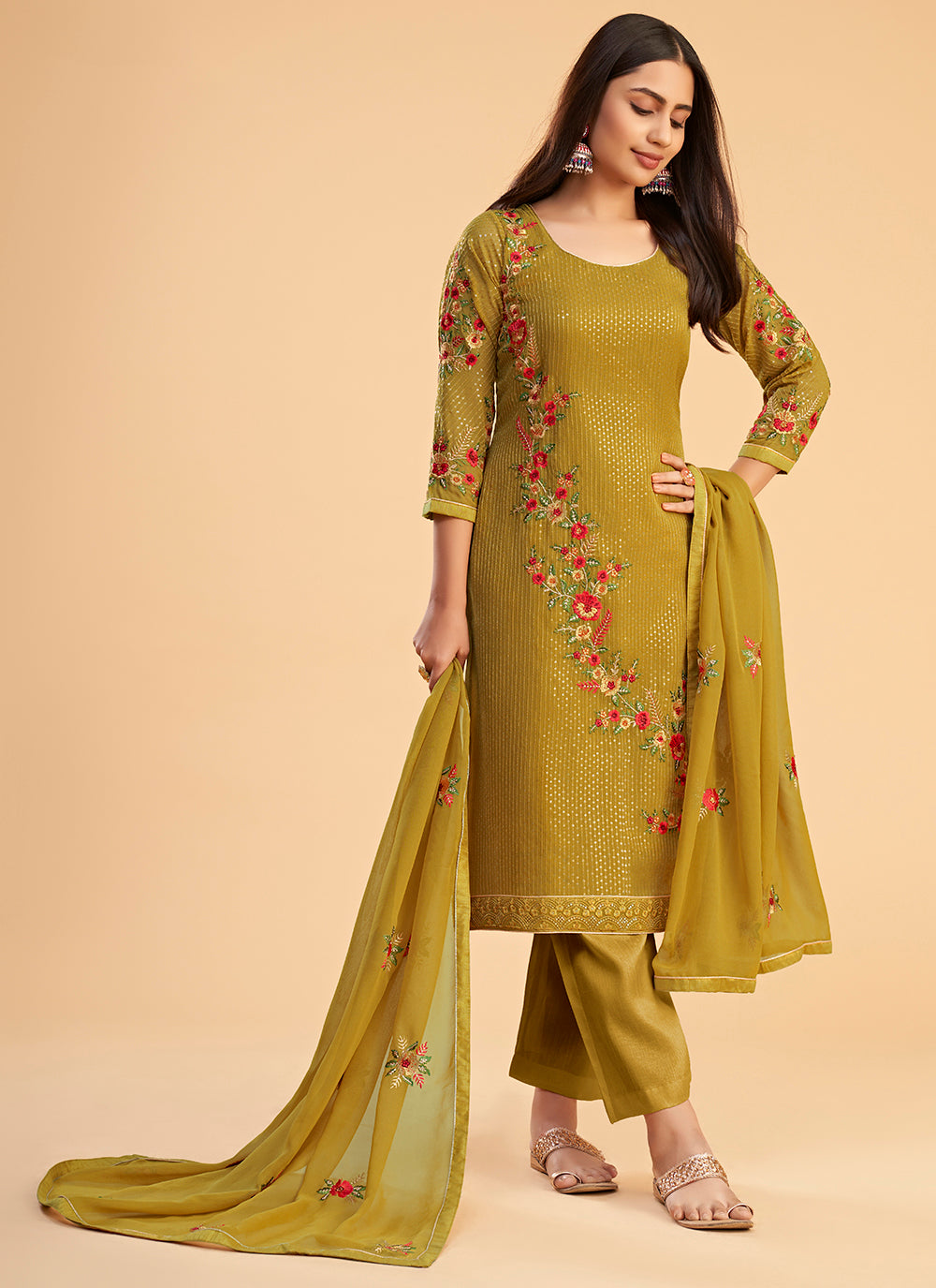 Georgette Salwar Kameez | Elegant Multi-Thread & Embroidery for Events